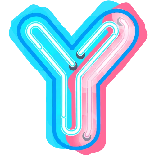 Стикер 25 Glowing Font