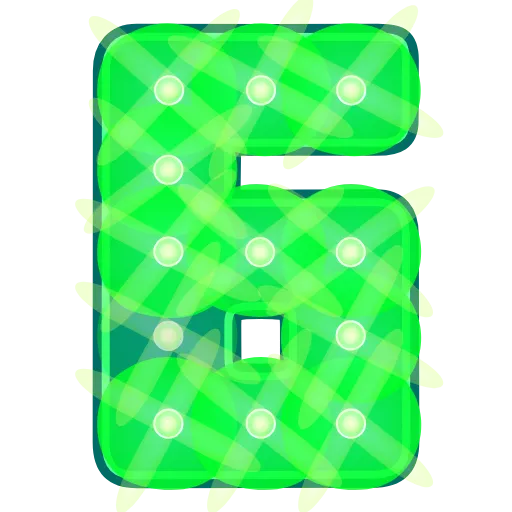 Стикер 33 Glowing Font