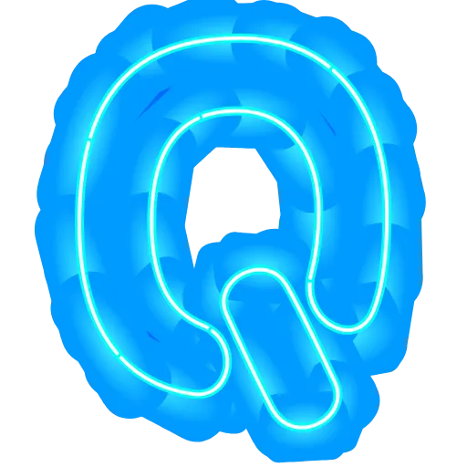 Стикер 17 Glowing Font