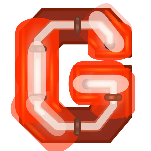 Стикер 7 Glowing Font