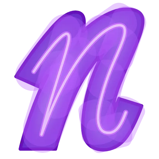 Стикер 14 Glowing Font