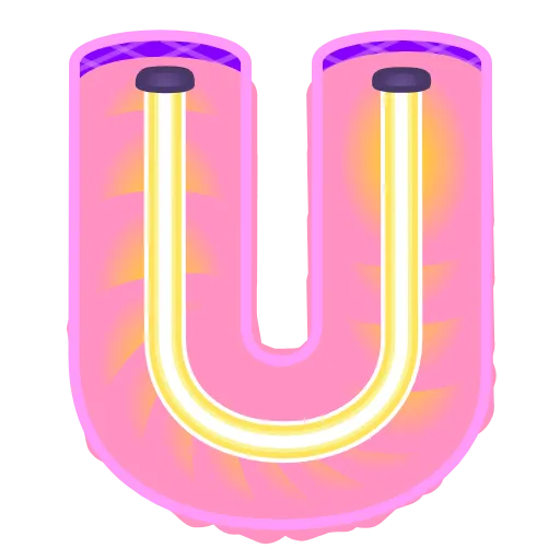 Стикер 21 Glowing Font