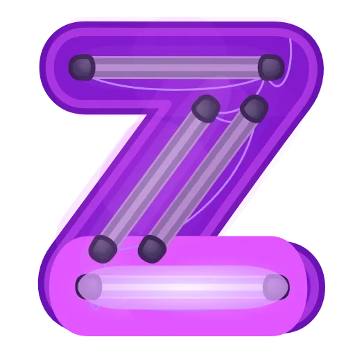 Стикер 26 Glowing Font