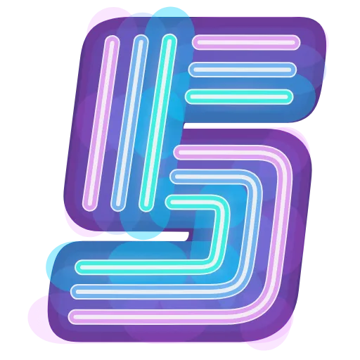 Стикер 32 Glowing Font
