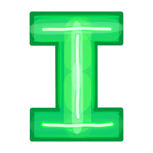 Стикер 9 Glowing Font