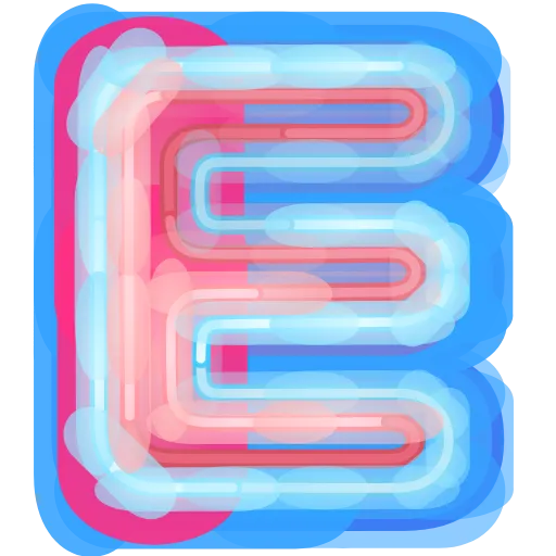 Стикер 5 Glowing Font