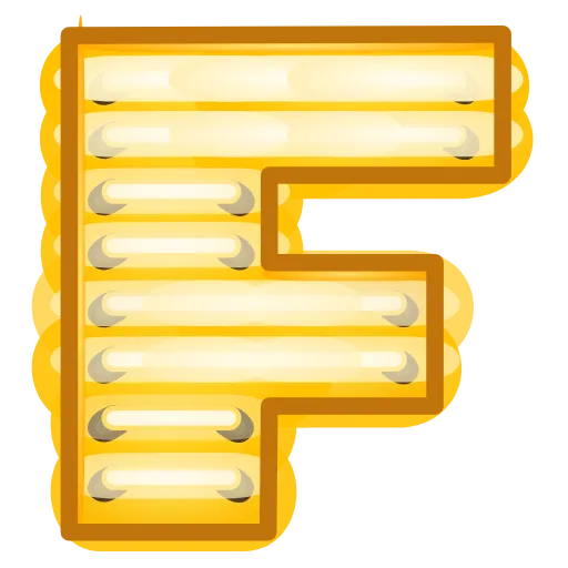 Стикер 6 Glowing Font