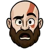Стикер 19 😘 Набор эмоджи с эмоциями Кратоса из игры God of War
