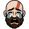Стикер 11 😘 Набор эмоджи с эмоциями Кратоса из игры God of War