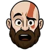 Стикер 22 😘 Набор эмоджи с эмоциями Кратоса из игры God of War