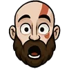 Стикер 29 😘 Набор эмоджи с эмоциями Кратоса из игры God of War