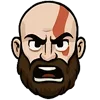 Стикер 16 😘 Набор эмоджи с эмоциями Кратоса из игры God of War