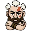 Стикер 25 😘 Набор эмоджи с эмоциями Кратоса из игры God of War
