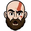Стикер 7 😘 Набор эмоджи с эмоциями Кратоса из игры God of War