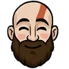 Стикер 21 😘 Набор эмоджи с эмоциями Кратоса из игры God of War