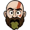 Стикер 27 😘 Набор эмоджи с эмоциями Кратоса из игры God of War