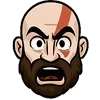 Стикер 8 😘 Набор эмоджи с эмоциями Кратоса из игры God of War