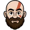 Стикер 4 😘 Набор эмоджи с эмоциями Кратоса из игры God of War