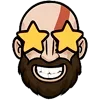 Стикер 13 😘 Набор эмоджи с эмоциями Кратоса из игры God of War