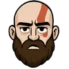 Стикер 24 😘 Набор эмоджи с эмоциями Кратоса из игры God of War