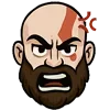 Стикер 17 😘 Набор эмоджи с эмоциями Кратоса из игры God of War