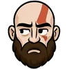 Стикер 9 😘 Набор эмоджи с эмоциями Кратоса из игры God of War