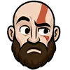 Стикер 6 😘 Набор эмоджи с эмоциями Кратоса из игры God of War