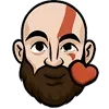 Стикер 5 😘 Набор эмоджи с эмоциями Кратоса из игры God of War