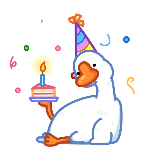 Стикер 3 Goose emoji -