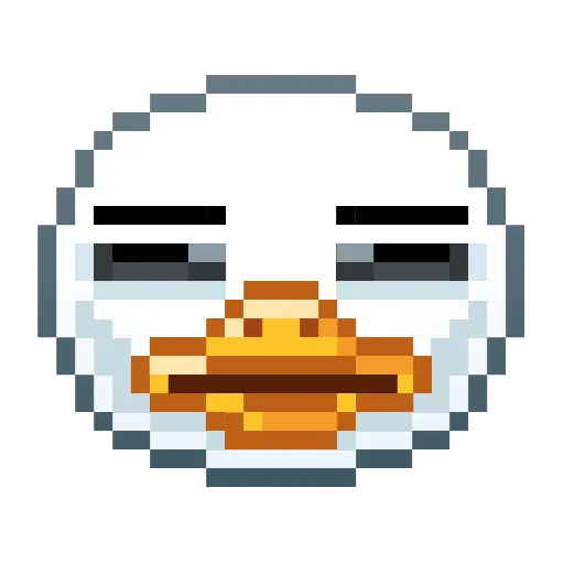 Стикер 15 Goose Emoji - пиксельные эмоджи с гусем