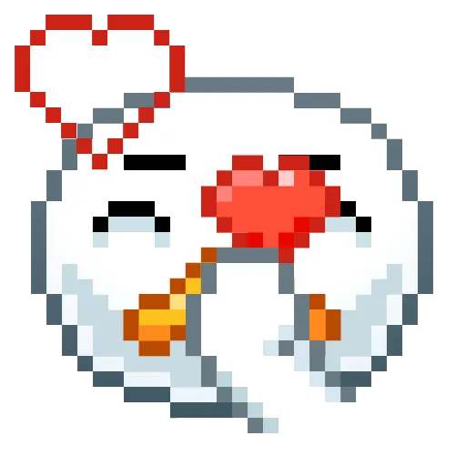 Стикер 3 Goose Emoji - пиксельные эмоджи с гусем
