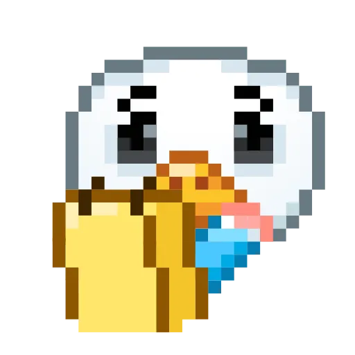 Стикер 26 Goose Emoji - пиксельные эмоджи с гусем