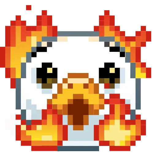 Стикер 28 Goose Emoji - пиксельные эмоджи с гусем