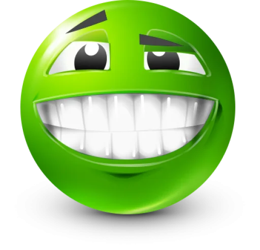 Стикер 38 Green Face Emoji