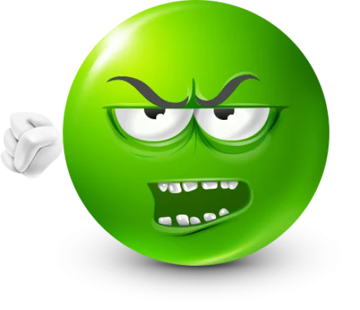 Стикер 51 Green Face Emoji