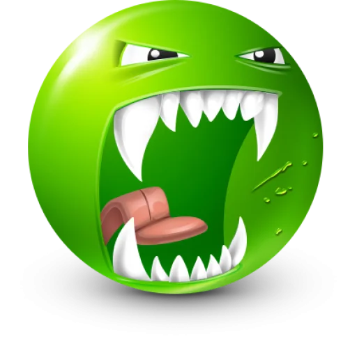 Стикер 50 Green Face Emoji