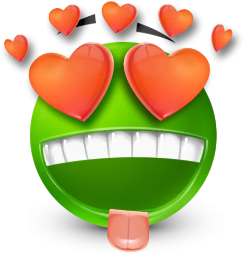Стикер 6 Green Face Emoji