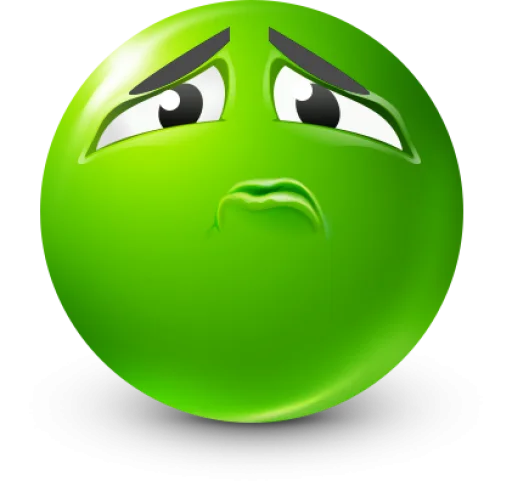 Стикер 18 Green Face Emoji