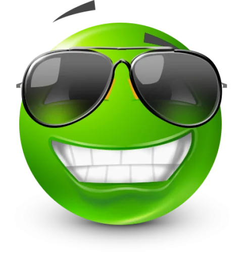 Стикер 17 Green Face Emoji