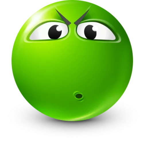 Стикер 28 Green Face Emoji