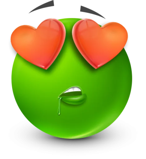 Стикер 5 Green Face Emoji