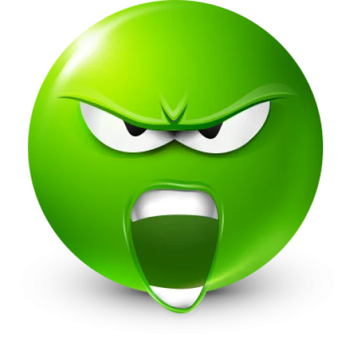 Стикер 21 Green Face Emoji