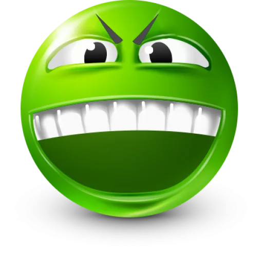 Стикер 33 Green Face Emoji