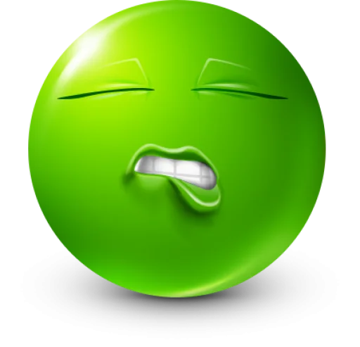 Стикер 9 Green Face Emoji