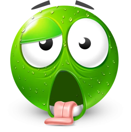 Стикер 46 Green Face Emoji