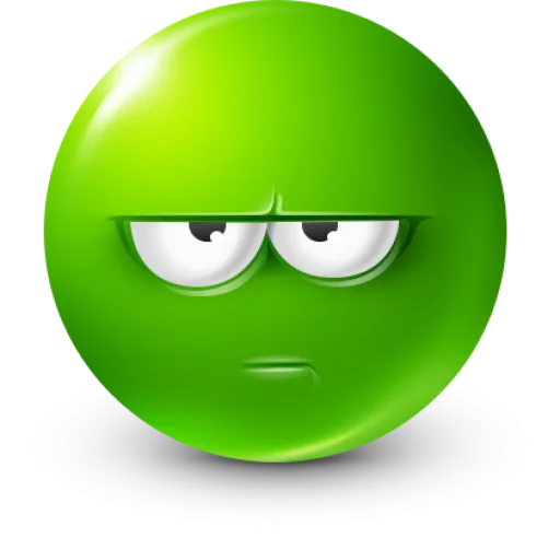Стикер 23 Green Face Emoji
