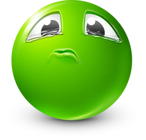 Стикер 19 Green Face Emoji