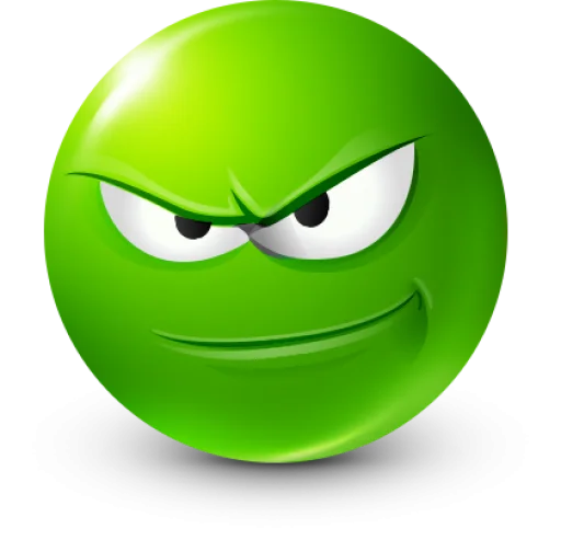 Стикер 12 Green Face Emoji