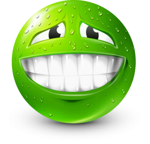 Стикер 7 Green Face Emoji