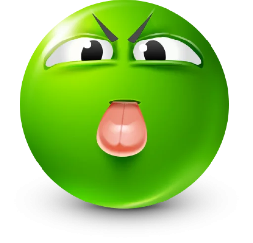 Стикер 26 Green Face Emoji